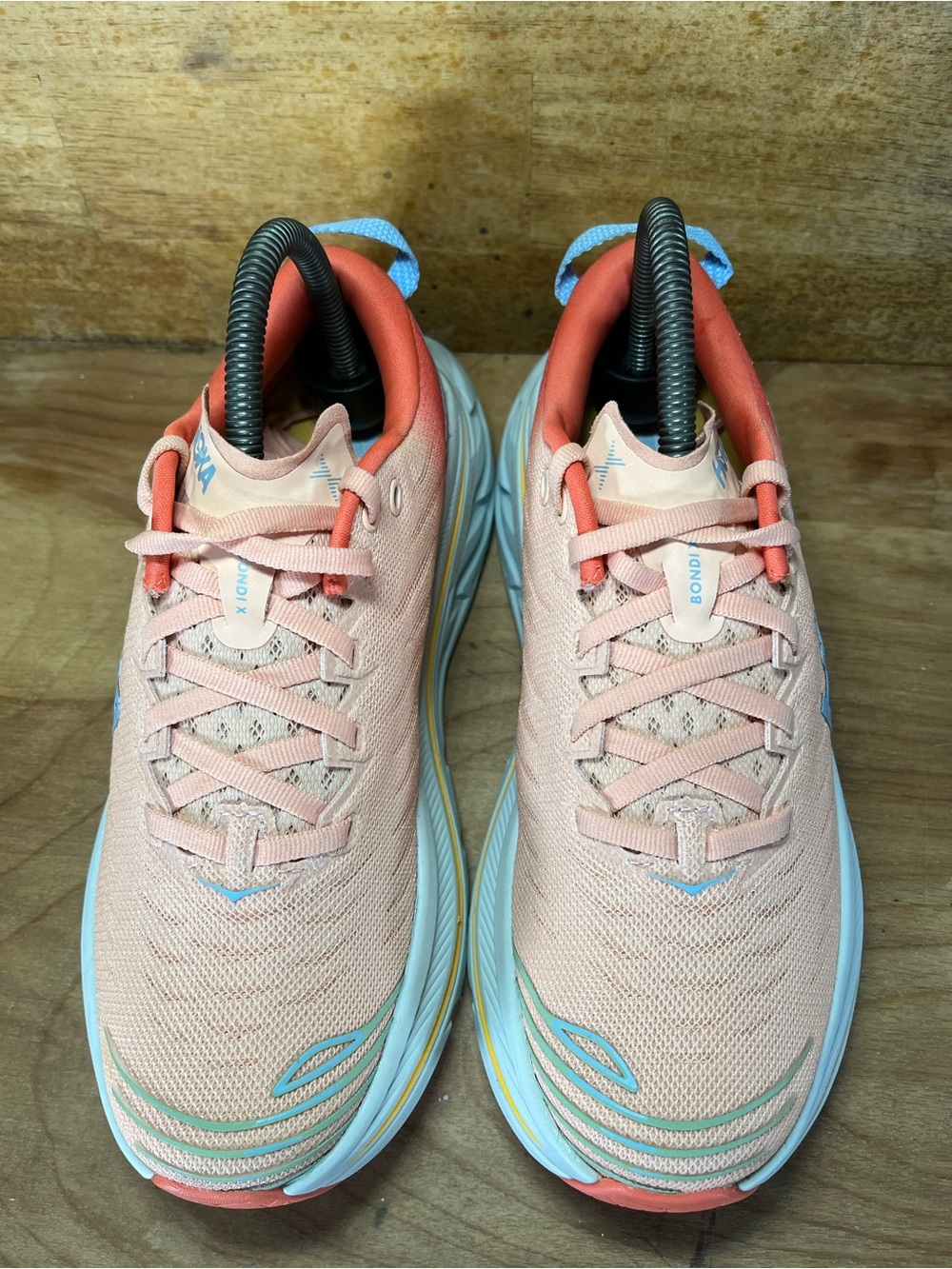 Hoka One One Bondi X Womens Size 7 Running Shoes Sneakers Camellia Peach Parfait - Picture 3 of 12